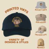 Retro Archimedes Highly Educated Owl Printed Hat |  Bucket Hat | Sun Visor | Beanie | The Wild Robot