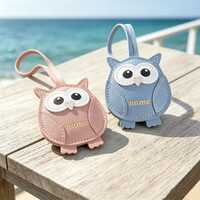 Cute Owl Leather Pendant - Customized Name Personalized PU Leather Cartoon Bag Hanger - Best Gift fo