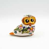 Vintage Tonala Pottery Owl Figurine, Hand Painted Mexican Folk Art, Burnished Clay Studio Pottery, B