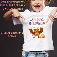 Cute Owl Halloween | Owl Sublimation File for Kids  | Digital Download | PNG Format
