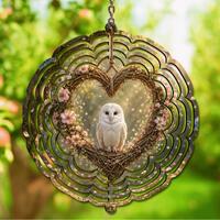 Barn Owl Wind Spinner PNG, Cottagecore Floral Tumbler Wrap (Digital Download)