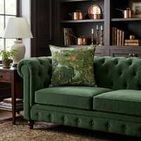 Owl and Willow Woodland Linen Textured Pillow | William Morris Cottagecore Throw Pillow