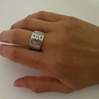 1892 Owl Silverplate upcycled silverware spoon ring