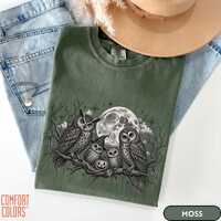Comfort Colors® Halloween Owl Family Shirt, Spooky Moon Owl Tee, Witchy Pumpkin Owl Graphic, Got