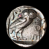 Ancient Athenian Silver Tetradrachm Coin Athena Owl Classical Greek Artifact