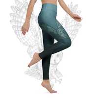 Owl Leggings, Bird Feathers Yoga Pants, Forest Hiking Pants, Bird Watcher Gift for Women