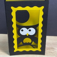 Owl Halloween Card , Pop Up , Yellow , Black , Moon , Bird , Creepy , Spooky , Bright , Fun