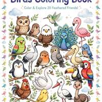 Birds Coloring Page for Kids | Owl, Parrot, Flamingo, Peacock (PDF Download)