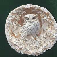 Jigfoxy 3D Paper Carved OWL Wooden Jigsaw puzzle 100 pc