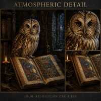 Illuminated Owl of the Midnight Manuscript Wall Art, Medieval Owl Print, Gothic Library Decor, Digit