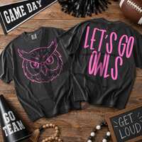 Pink Owl Mascot Shirt PNG Set | Breast Cancer Awareness School Spirit (Digital Download)