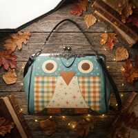 Retro Owl Purse, Waxed PU Leather Kisslock Crossbody with Removable Shoulder Strap