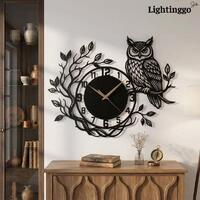 Custom Owl Metal Wall Clock, Owl Wall Art Sign, Forest Animal Home Decor
