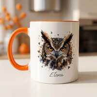 Personalized Owl Mug, Owl Lover Gift, Custom Owl Coffee Cup, Bird Lover Gift, Owl Coffee Mug, Nature