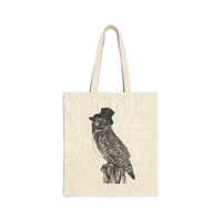 Victorian Owl with Top Hat Tote Bag | Vintage Illustrative Bird