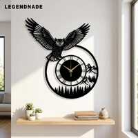 Owl Metal Wall Clock, Forest Wildlife Decor, Rustic Cabin Wall Art Decor, Owl Lover Gift