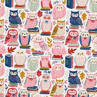 Bookish Owl Fabric, Sold by 1/2 Yard - Cut Continuous, 100% Cotton Fabric