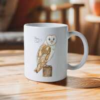 Barn Owl Mug from an Original Watercolour Painting of a British Bird