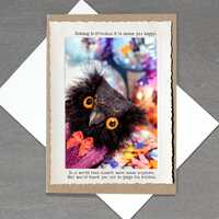 Owl Bow Disco Card, Self Acceptance Card, Hobbies Make You Happy, Snarky No Judgment Humor Card