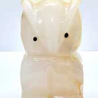 Small Hand Carved Onyx Owl Figurine 2 1/2 Inches Tall