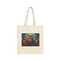 Stained Glass Owl Tote Bag | Cotton Canvas Tote
