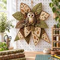 DIY Owl Door Hanger Sewing Kit, Quilted Woodland Patchwork Decor