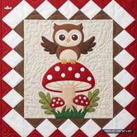 Owl and Mushroom Appliqu&eacute; Quilt PDF Pattern, Applique Baby Blanket Pattern, Nursery Quilt Sew