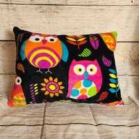 Embroidered Fleece Owl Pillow: Kids Plush Fleece Decor