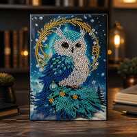 Blue Owl Diamond Painting Journal – Sparkling Rhinestone Owl Notebook (Gift)