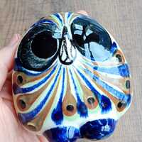 Vintage Tonalá Style Pottery Owl Ornament / Sculpture, Hand Painted, Palopó, Guatemala