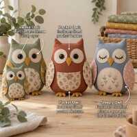 Owl Sewing Pattern PDF, Stuffed Animal Plush Pattern, Woodland Owl Trio, 2 Sizes 3 Styles, Beginner 