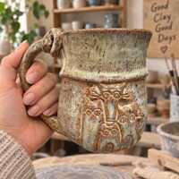 Whimsical Earthtone Owl Mug