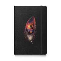 Owl and Feather Hardcover Journal Boho Nature Notebook, Wisdom and Intuition Journal, Woodland Owl G