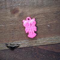 Neon Pink Owl Charm Pendant Bird Charm Neon Charm Hot Pink Charm Metal Pendant Nature Charm Charms b