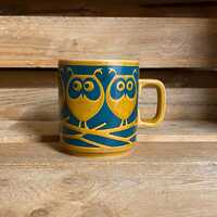 Vintage 1974 Hornsea ohn Clappison Pottery Owl Mug Mid Century English Ceramic Coffee Cup