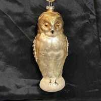 Vintage Blown Glass Owl Christmas Ornament