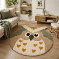 owl rug, owl area rug, animal rug, kids room rug, nursery rug, heart rug, cute area rug, wool tufted