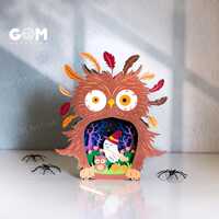 Owl Halloween Pop-up Card SVG, Halloween Paper Cut Template, Ghost 3D Layer Paper Card