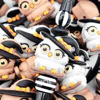 SET of 2, Halloween Witch Owl 3D Focal Silicone Bead , Spooky Owl Holiday Craft Bead for Pens and Je