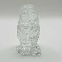 Waterford Crystal Barn Owl Paperweight, Signed Irish Lead Glass Sculpture