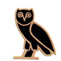 Owl Rug Black Beige Wool &ndash; Hand Tufted Animal Shape Area Rug, Modern Bird Carpet, Kids Room De