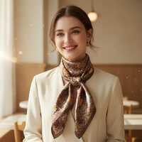Monogram Silk Scarf, Animal Print, Cats, Owls, Foxes, Turtles (66x66cm)
