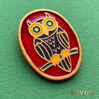 OWL pin. Vintage collectible soviet pin badge. Made in USSR, A12