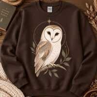 Barn Owl Sweatshirt, Woodland Bird Crewneck, Cottagecore Nature Sweater, Forest Wildlife Gift, Gilda