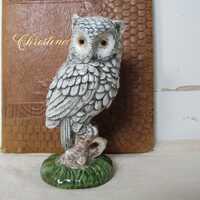 Vintage Gray Owl Figurine, Ceramic 1976, A Bernice Ceramic