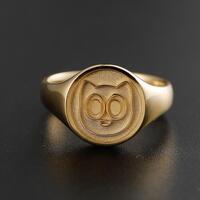 Platinum 950 Owl Signet Ring, Wisdom Symbol Jewelry, Ancient Greek Myth Inspired