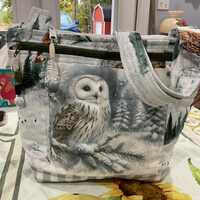 Pick Your Double Picture Stunning Winter Owls Crossbody or Shoulder Adjustable Strap Fabric Purse 1