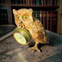 Rare Jay Strongwater Hildy Owl Jeweled Tabletop Desk Clock Limited Edition 50/350