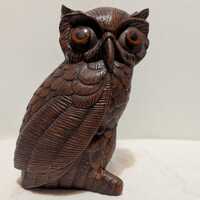 Vintage Ceramic Brown Owls- big eyed - set of three