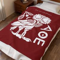 Athena Owl Blanket, Personalized Athenian Tetradrachm Throw, Ancient Greek Bird Art Gift